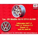 1 cerchio Minilite 6x13 ET13 4x100 Opel Volkswagen BMW 1502  silver/diamond cut