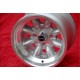 Volkswagen Minilite 8x13 ET-6 4x100 silver/diamond cut 1502-2002 tii, 3 E21 only back axle cerchio wheel jante felge llanta