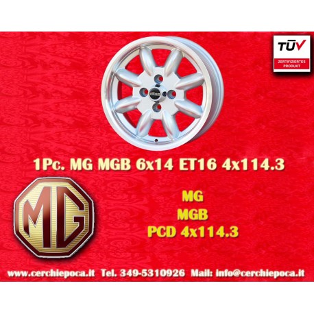MG Minilite 6x14 ET22 4x114.3 silver/diamond cut cerchio wheel jante felge llanta