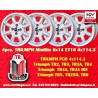 4 wheels Minilite 6x14 4x114.3 Triumph Saab MG MGB  MGB Triumph TR2-TR6 Saab 99 Toyota Corolla Starlet Carina silver/dia