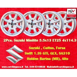Suzuki Minilite 6x14 ET22 4x114.3 silver/diamond cerchi wheels jantes felgen llantas