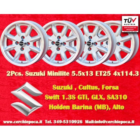 Suzuki Minilite 6x14 ET22 4x114.3 silver/diamond cerchi wheels jantes felgen llantas