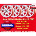 4 jantes Minilite 5.5x13 4x114.3 Austin Toyota Datsun 120  120 140 160 180 Toyota Corolla Starlet Carina Austin 1100 130