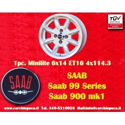 Saab Minilite 6x14 ET22 4x114.3 silver/diamond cut B cerchio wheel jante felge llanta