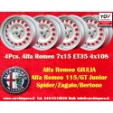4 Felgen Campagnolo 7x15 4x108 Alfa Romeo Giulia  Giulia 105 Berlina Coupe Spider GTC silver