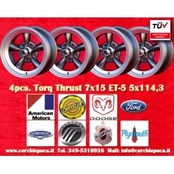CHRYSLER,FORD Torq Thrust  7x15 ET-5 5x114.3 anthracite/diamond cut Mustang Falcon Fairlane Torino cerchi wheels jantes felgen l