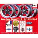 4 Felgen Torq Thrust 7x15 + 8x15 5x114.3 Ford Mustang  Mustang Falcon Fairlane Torino Thunderbird Galaxie LTD