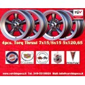 4 Felgen Torq Thrust 7x15 + 8x15 5x120.65 Chevrolet Camaro  Camaro Nova Chevelle El Camino BelAir Caprice Impala Corvett