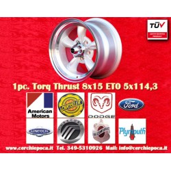 CHRYSLER,FORD Torq Thrust  8x15 ET0 5x114.3 silver/diamond cut Mustang, Falcon, Fairlane Torino cerchio wheel jante felge llanta