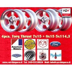 CHRYSLER FORD Torq Thrust  7x15 ET-5 8x15 ET0 5x114.3 silver/diamond cut Mustang Falcon Fairlane Torino cerchi wheels jantes fel