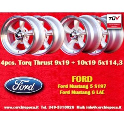 Ford Torq Thrust  9x19 ET35 10x19 ET42 5x114,3 silver/diamond cut Mustang S197 (2005-14), LAE (2105-) cerchi wheels jantes felge