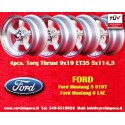 4 cerchi Torq Thrust 9x19 ET35 5x114.3 Ford Mustang  silver/diamond cut