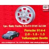 1 Felge Babyfuchs 5.5x15 4x130 Volkswagen Porsche 914-4  914-4 VW Beetle 1968-- Karmann Ghia Typ 34 silver/diamond cut