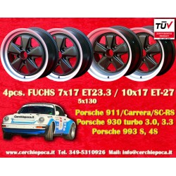 4 pcs. jantes Porsche  Fuchs 7x17 ET23.3 10x17 ET-27 5x130 matt black/diamond cut 911 -1989, 914 6, 944 -1986, turbo -19