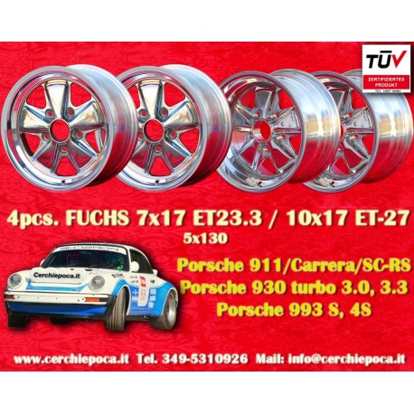 4 pcs. jantes Porsche  Fuchs 7x17 ET23.3 10x17 ET-27 5x130 fully polished 911 -1989, 914 6, 944 -1986, turbo -1989