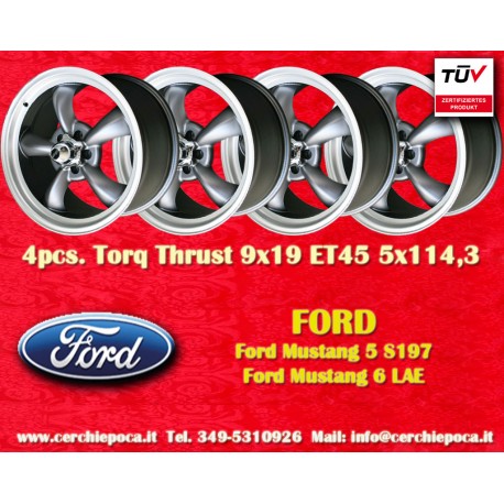 4 pz. cerchi Ford Torq Thrust  9x19 ET45 5x114,3 anthrazit/glanzgedreht Mustang S197 (2005-14), LAE (2105-)