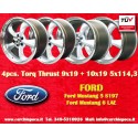 4 llantas Torq Thrust 9x19 + 10x19 5x114.3 Ford Mustang  Mustang S197 (2005-14) LAE (2015-)