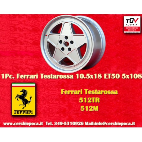 1 pc. wheel Ferrari Testarossa 10.5x18 ET26 5x108 silver Testarossa 512TR, 512M