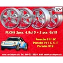 4 llantas Fuchs 4.5x15 + 6x15 5x130 Porsche 356  356 C SC 911 -1969 912