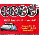 4 wheels Fuchs 4.5x15 + 6x15 5x130 Porsche 356  356 C SC 911 -1969 912