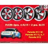 4 wheels Fuchs 4.5x15 + 6x15 5x130 Porsche 356  356 C SC 911 -1969 912