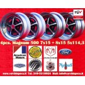 4 Felgen Magnum 500 7x15 + 7x15 5x114.3 American Motors Ford Chrysler Dodge Plymouth Lincoln Mercury Ford Mustang Falcon