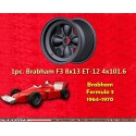 1 llanta F3 10x13 4x101.6 Brabham Formula3  Formula3 1964-1970 rear with conical bolt seat black