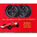2 jantes F3 8x13 4x101.6 Brabham Formula3  Formula3 1964-1970 front with conical bolt seat black