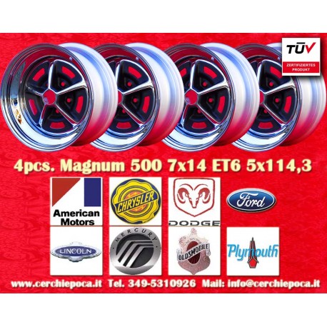 4 pcs. Jantes Magnum 500 7x14 ET6 PCD 5x114.3 