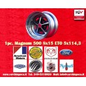 1 llanta Magnum 500 8x15 5x114.3 Ford Magnum  Magnum 500 8x15 PCD 5x114 3 ET0  chrome/black. Silver