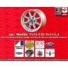 1 cerchio Minilite 7x15 ET0 5x114.3 Ford Mustang  silver/diamond cut