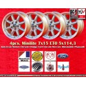 4 cerchi Minilite 7x15 ET0 5x114.3 Ford Mustang  silver/diamond cut