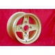 4 pz. cerchi Skoda Campagnolo 7x13 ET10 4x130 gold Skoda MB1000,MB1100,105,110,120,130, Lancia Fulvia Coupe