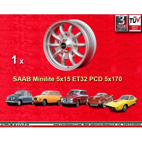 Saab 95 96 V4 Minilite style 5x15 ET32 5x170 cerchio wheel jante felge llanta