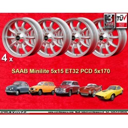 Saab 95 96 V4 Minilite style 5x15 ET32 5x170 cerchi wheels jantes felgen llantas