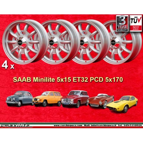 Saab 95 96 V4 Minilite style 5x15 ET32 5x170 cerchi wheels jantes felgen llantas
