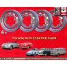 4 llantas OE alloy 5x15 5x205 Porsche Volkswagen 356  356 AB Volkswagen Beetle Karmann Ghia Bus T1 T2a silver