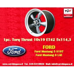 1 pc. wheel Ford Torq Thrust  10x19 ET42 5x114.3 anthrazit/glanzgedreht Mustang S197 (2005-14) LAE (2015-)