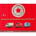 1 Felge OE 5.5x16 5x192 Citroen Citroen  Citroen HY 1969-81 5.5x16  PCD 5x190  ET8  AC140. Silver