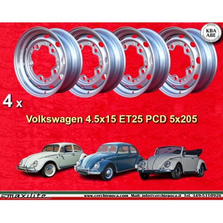 4 pz. Cerchi Volkswagen Maggiolino 4.5x15 ET25 5x205