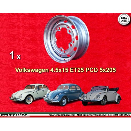 1 pz. cerchio Volkswagen Maggiolino 4.5x15 ET25 5x205