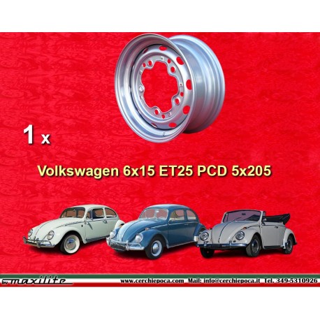 1 pz. cerchio Volkswagen Maggiolino 6x15 ET25 5x205