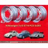 4 wheels OE 7x15 5x205 Volkswagen VW  VW 1950-67 7x15  PCD 5x205  ET16  silver. silver