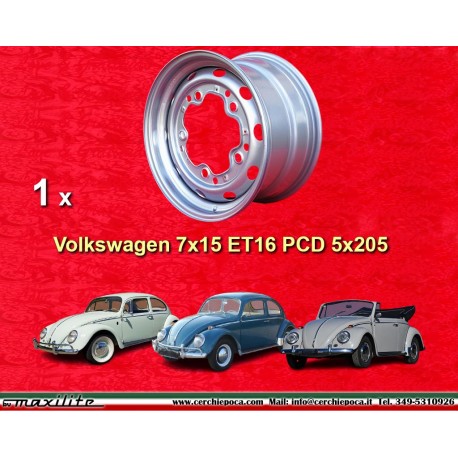 1 pz. Cerchio Volkswagen Maggiolino 7x15 ET16 5x205