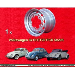 1 Felge OE 8x15 5x205 Volkswagen VW  VW 1950-67 8x15  PCD 5x205 ET25  silver. silver