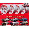 4 cerchi Penta 8x15 ET11 5x112 Mercedes 107  silver/diamond cut