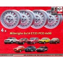 4 cerchi Millerighe 6x14 ET23 4x98 Alfa Romeo Alfetta  silver