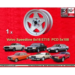 1 pz. cerchio Volvo Minilite 8x16 ET15 5x108 silver 208, 308, 328 w/o ABS, Mondial 8, Mondial 3,2 w/o ABS (rear axle)