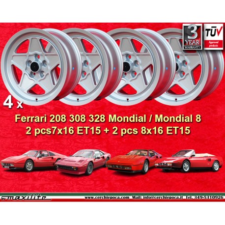 Ferrari 208 308 328 Mondial 7x16 ET15 8x16 ET15 5x108 silver Ferrari 208, 308, 328 w/o ABS, Mondial 8, MondCatalogo  Prodotti An