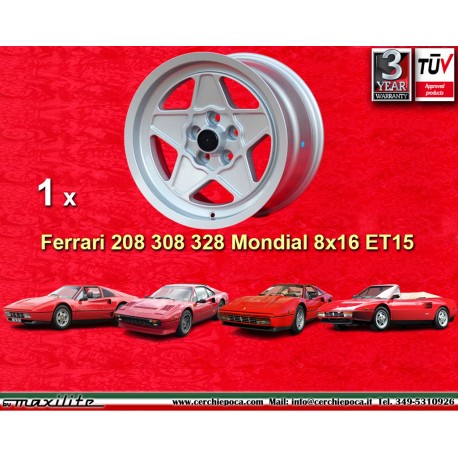 Ferrari 8x16 ET15 5x108 silver 208, 308, 328 w/o ABS, Mondial 8, Mondial 3,2 w/o ABS (rear axle)Catalogo  Prodotti Anteprima Dup